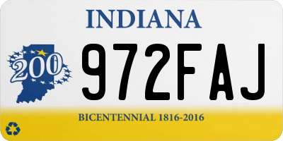 IN license plate 972FAJ