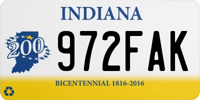 IN license plate 972FAK