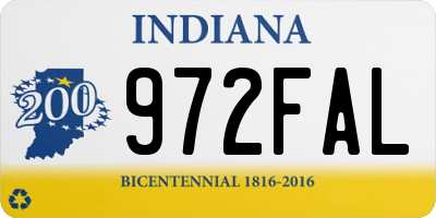 IN license plate 972FAL