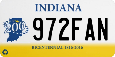 IN license plate 972FAN