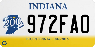 IN license plate 972FAO