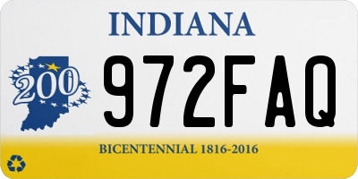 IN license plate 972FAQ