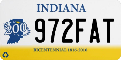 IN license plate 972FAT