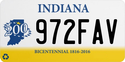 IN license plate 972FAV