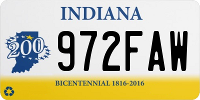 IN license plate 972FAW