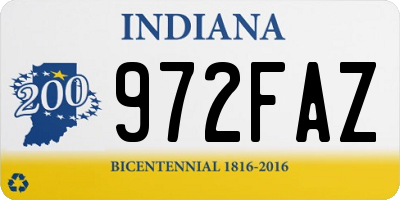 IN license plate 972FAZ