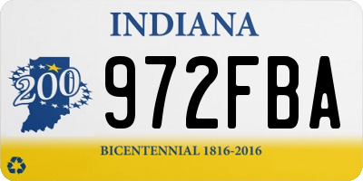 IN license plate 972FBA