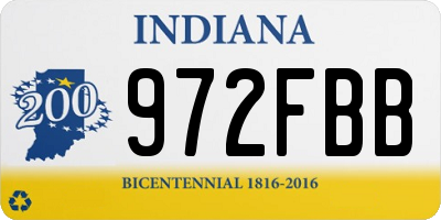 IN license plate 972FBB