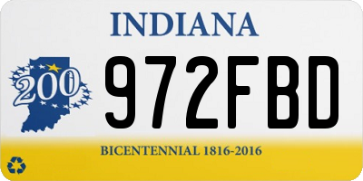 IN license plate 972FBD