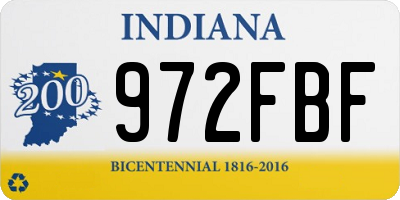 IN license plate 972FBF