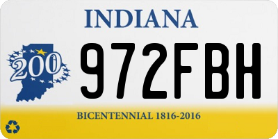 IN license plate 972FBH