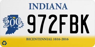 IN license plate 972FBK
