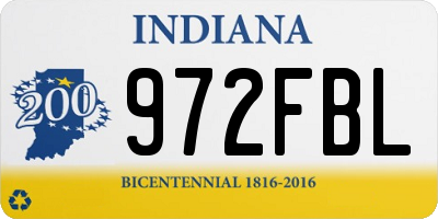 IN license plate 972FBL
