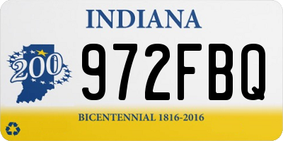 IN license plate 972FBQ