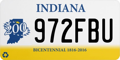 IN license plate 972FBU