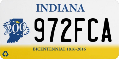 IN license plate 972FCA