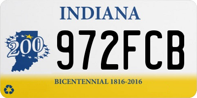 IN license plate 972FCB