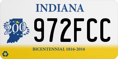 IN license plate 972FCC
