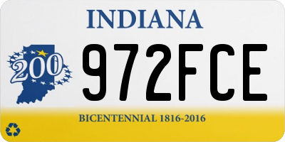 IN license plate 972FCE