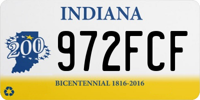 IN license plate 972FCF