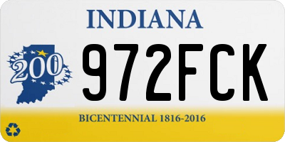 IN license plate 972FCK