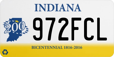 IN license plate 972FCL