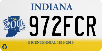 IN license plate 972FCR