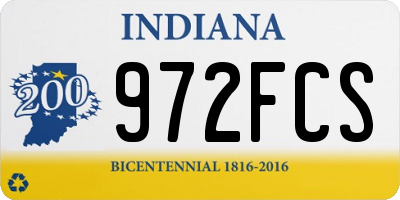 IN license plate 972FCS