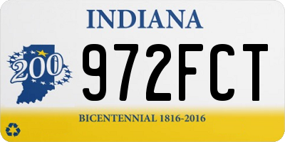 IN license plate 972FCT