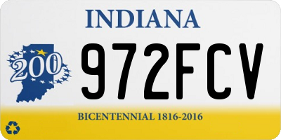 IN license plate 972FCV