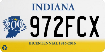 IN license plate 972FCX