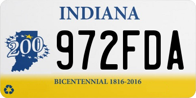 IN license plate 972FDA