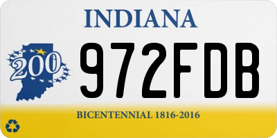 IN license plate 972FDB