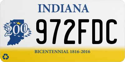 IN license plate 972FDC