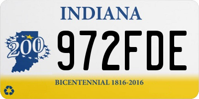 IN license plate 972FDE