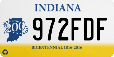 IN license plate 972FDF