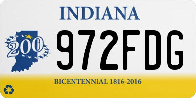 IN license plate 972FDG
