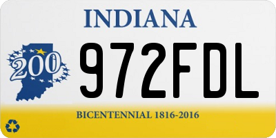 IN license plate 972FDL