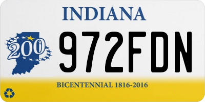 IN license plate 972FDN