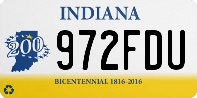 IN license plate 972FDU