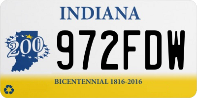 IN license plate 972FDW