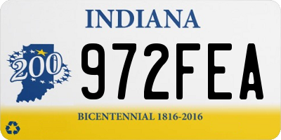 IN license plate 972FEA