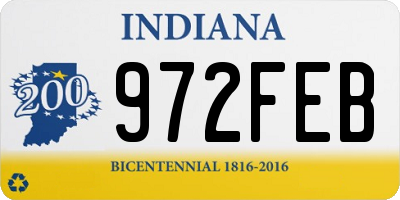 IN license plate 972FEB