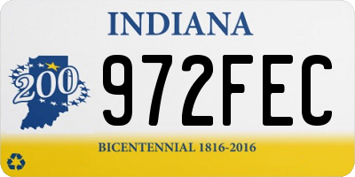 IN license plate 972FEC