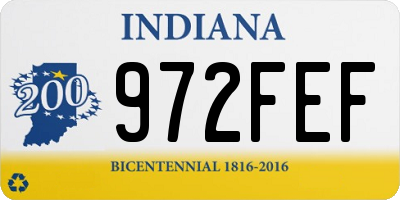 IN license plate 972FEF