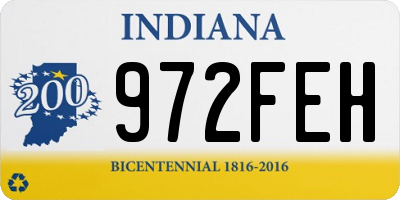 IN license plate 972FEH