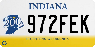 IN license plate 972FEK