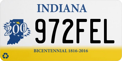 IN license plate 972FEL