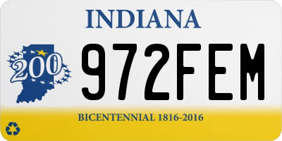 IN license plate 972FEM