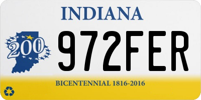 IN license plate 972FER